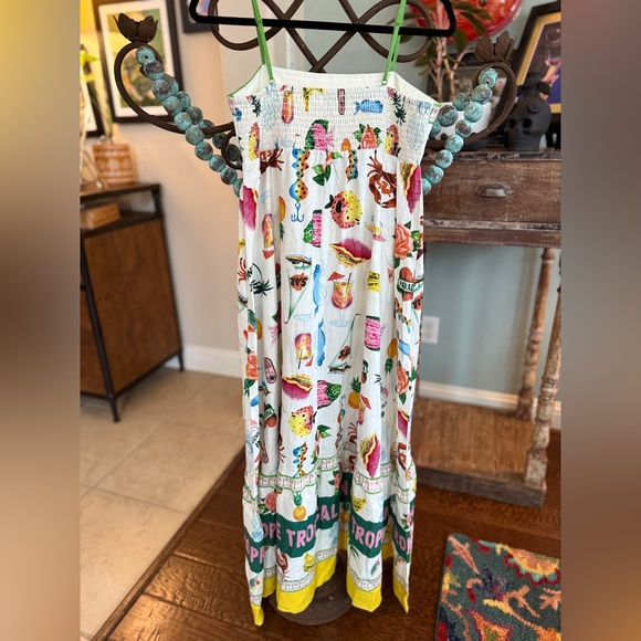 Rachel Zoe Paradisio Linen Tropical Graffiti Maxi Dress Small - Picture 5 of 17